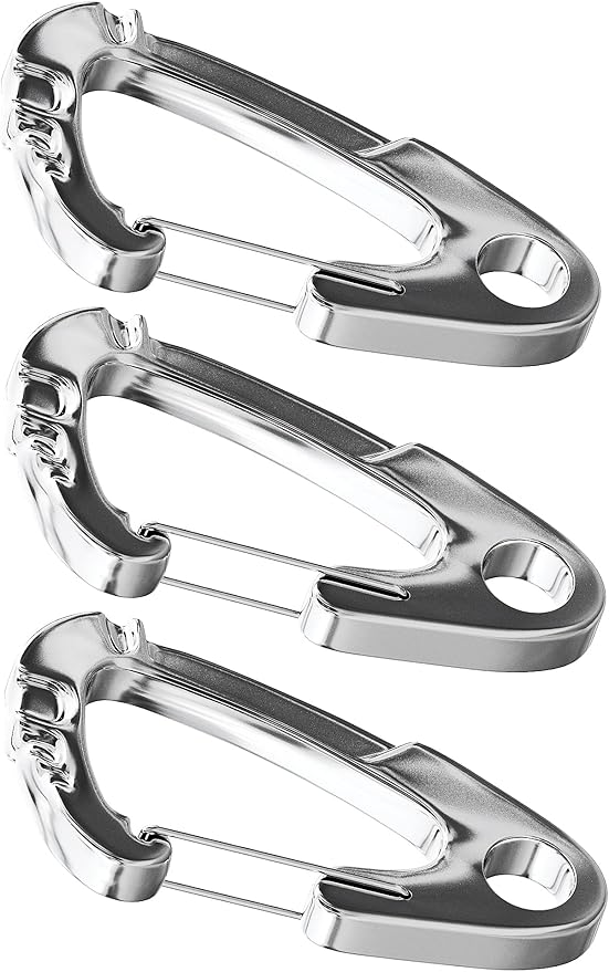 Mighty Paw Dog Tag Carabiner Clips - 3 Pack Strong Dog Tag Clip - Weather Resistant & Easy to Clean Quick ID Holders - Easy Switch Dog Tags - Attach Keys or Poop Bag Holders - for All Size Collars