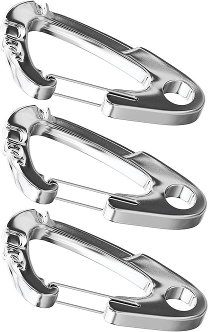 Mighty Paw Dog Tag Carabiner Clips - 3 Pack Strong Dog Tag Clip - Weather Resistant & Easy to Clean Quick ID Holders - Easy Switch Dog Tags - Attach Keys or Poop Bag Holders - for All Size Collars