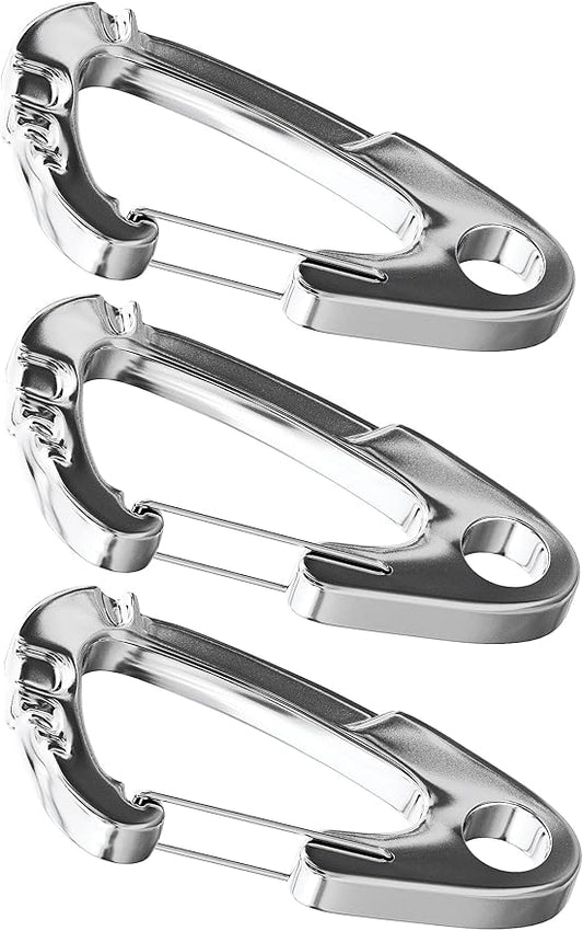 Mighty Paw Dog Tag Carabiner Clips - 3 Pack Strong Dog Tag Clip - Weather Resistant & Easy to Clean Quick ID Holders - Easy Switch Dog Tags - Attach Keys or Poop Bag Holders - for All Size Collars