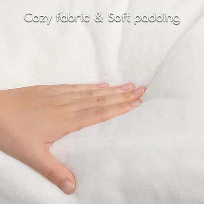 Hollypet Fluffy Plush Pet Cat Couch Soft Calming Pet Sofa Beds for Medium Small Cats and Dogs, White