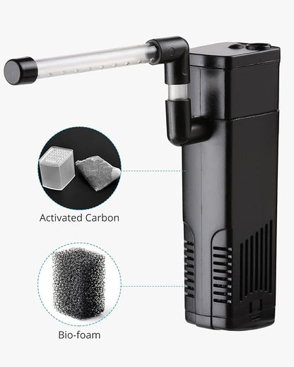 NICREW Aquarium Internal Filter, Submersible Power Filter with Multiple Function for Fish Tanks 2 to 5 Gallon, 40 GPH, 3.5W