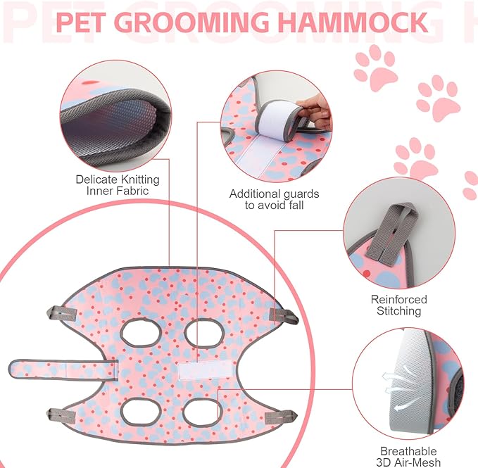 Dog Grooming Hammock for XXL Large Dogs Nail Trimming, Dog Grooming Harness for Cutting Nails, Pet Grooming Sling Helper with Nail Clippers/Nail Trimmers