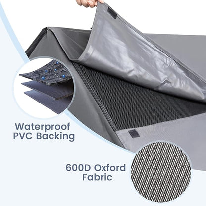 36 Durable Dog House Cover - Waterproof & UV-Resistant 600D Oxford Fabric Canopy for Outdoor Kennels - Cover Only, Fits 36"x30"x44" Houses - Protective Large Breed Shelter Top - Cool Grey