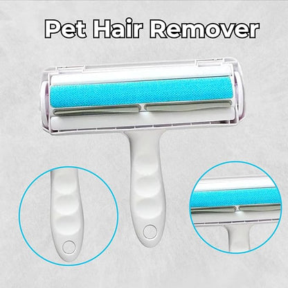 Portable Pet Hair Remover | Reusable Lint Roller for Cat and Dog | Hair Remover for Furniture, Couch, Carpet, Clothing, Seat and Bedding (Blue)