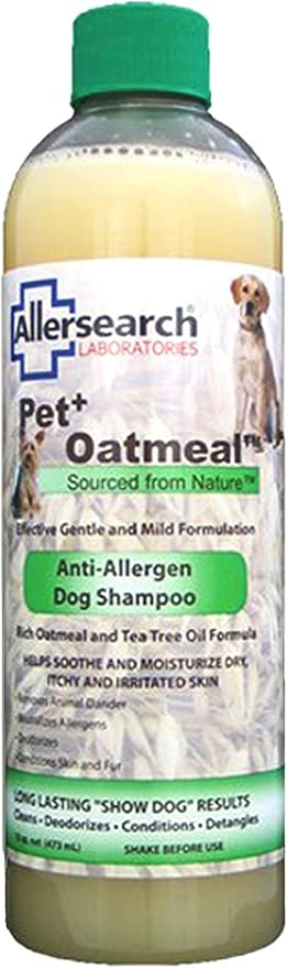 Allersearch Pet+ Oatmeal Anti-Allergen Dog Shampoo 16 oz
