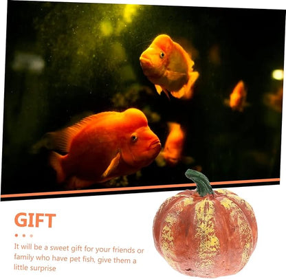 4pcs Pumpkin Shaped Fish Cave Resin Shrimp Cave Decorative Aquarium Cave for Freshwater Marine Aquarium Accessory