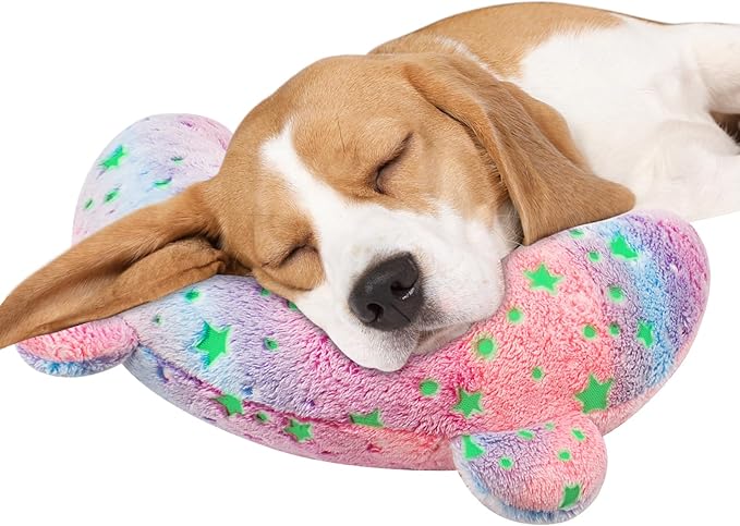 Dog Calming Pillow Dog Pillow, Soft Dog Neck Pillow Glow in The Dark Anxiety Relief U-Shaped Pet Pillow for Dogs Sleep, Pet Calming Toy Dog Bed Pillow for Joint Relief Sleeping Improve
