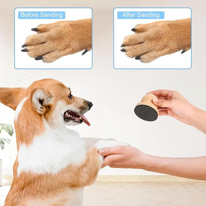 Dog Nail File for Woodenï¼_og Scratch Pad for Nails with 3 Replaceable Sandpaper,Suitable for Pet Stores, Home Cats and Other Small Pets to Use (White)
