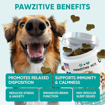Dog Calming Chews for Anxiety Relief - Hemp Calming Chews for Dogs - 120 Soft Treats - Stress, Separation - USA Product - Melatonin, Passion Flower, Chamomile
