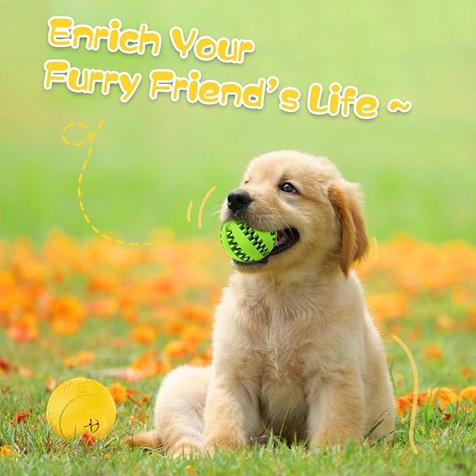 Dog Puzzle Toy 2 Pack, HIPPIH Interactive Dog Toys for Treat Dispensing, Durable Puppy Toys for Teething Small Dogs, Dog Treat Ball for Teeth / Slow Feeder/ IQ Training/ Playing