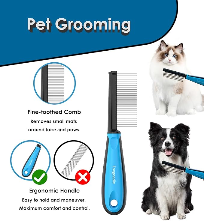 Dog Nail Clippers with Light, 2 in 1 Dog Nail Trimmers with Safety Guard & Quick Sensor to Prevent Over-Cutting, Includes Pet Grooming Comb & Nail File, Ideal for Cats & Dogs