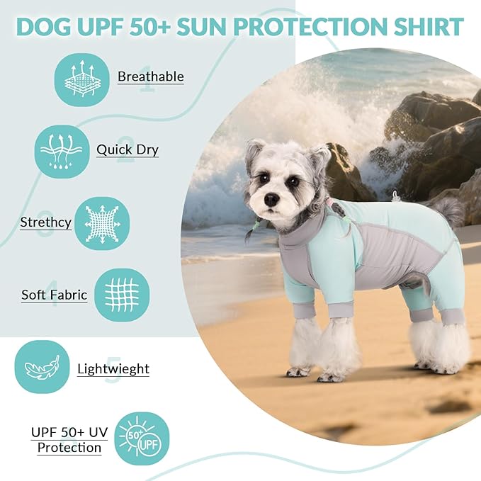Dog Sun Protection Shirt, UV Shirt for Dogs, Lightweight Breathable Cooling Vest, Quick Dry Dog Summer Clothes for Small Dogs