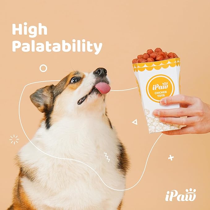 Dog Treats for Puppy Training, All Natural Human Grade Dog Treat, Hypoallergenic, Easy to Digest (Chicken Tots), 2 Packs