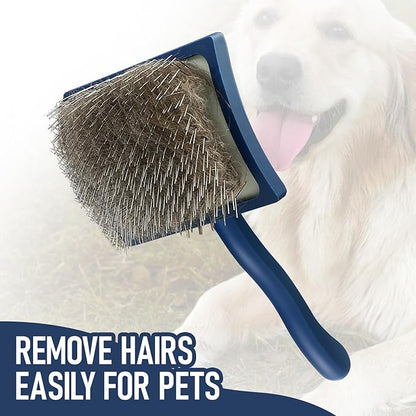 Slicker Dog Cat Grooming Brush for Long Haired Dogs and Cats,Poodle Doodle Brush for Grooming,Dog Brush for Shedding,Good For Daily Brushing- L