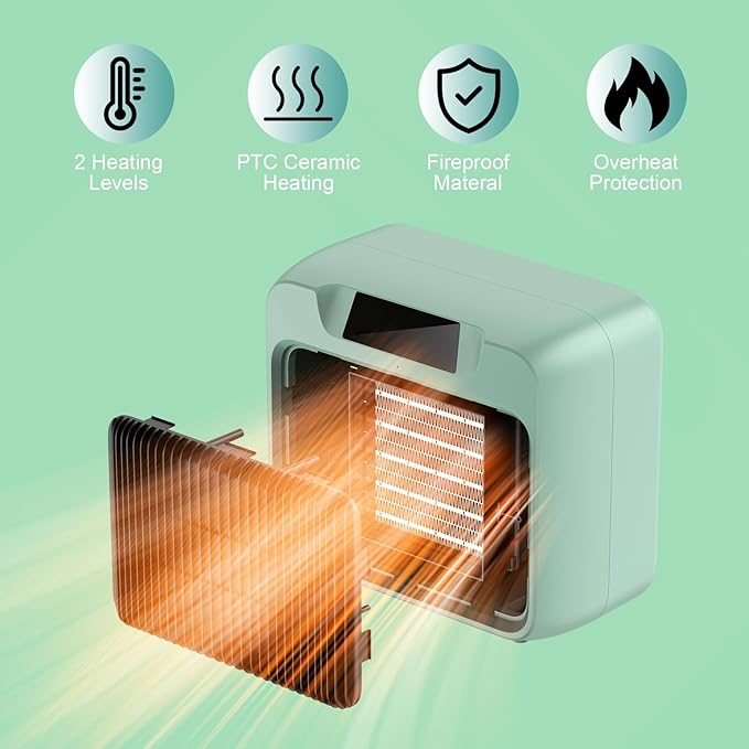 Dog House Heater for Outdoor & Indoor Use - 600W/300W Safe & Efficient Heating for Pet Houses, Chicken Coops, Rabbit Hutches - Wall-Mounted Design with Overheat Protection & Anti-Chew Cord (grey)