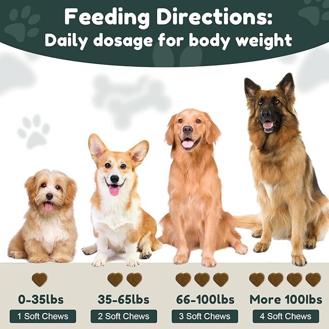 Dog Multivitamin Chewable with Glucosamine & MSM, Omegas 3 & 6, Probiotics, Dog Vitamins and Supplements for Hip & Joint Health, Skin & Coat, Immune Boost & Overall Health 120 Soft Chews