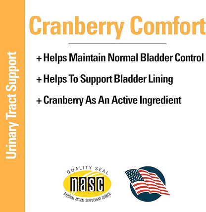 Vet Classics Cranberry Comfort Urinary Tract Pet Supplement for Dogs, Cats – Maintains Dog Bladder Health, Cat Bladder Control – Pet Supplements for Incontinence – 65 Soft Chews
