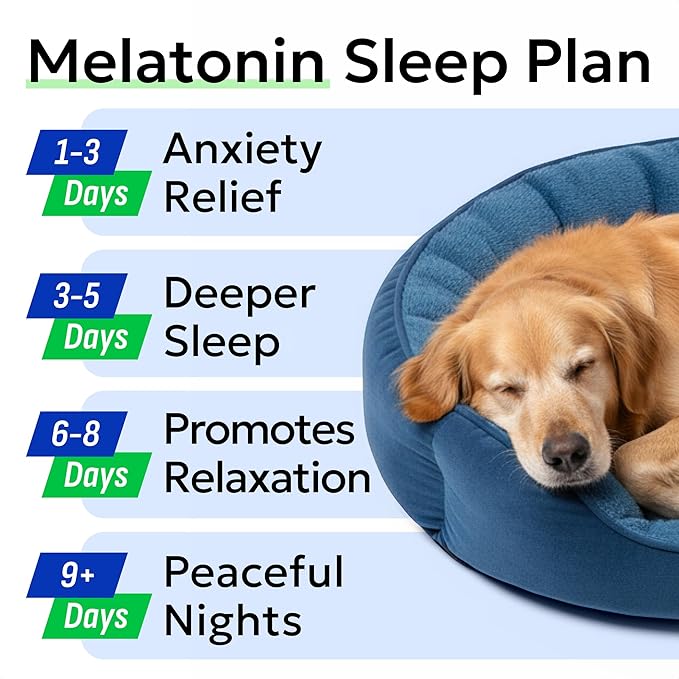 (MAX Strength) Melatonin for Dogs to Sleep & Anxiety Aid - Medium & Small Breeds - 6mg Doggie Sleeping Pills - 120 Treats