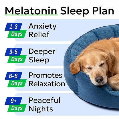 (MAX Strength) Melatonin for Dogs to Sleep & Anxiety Aid - Medium & Small Breeds - 6mg Doggie Sleeping Pills - 120 Treats