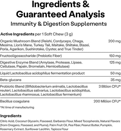 Wild Earth Dog Supplements, Soft Chews for Digestion & Immune Support, with Prebiotics, Probiotics & Enzymes, Veterinarian-Developed, Vegan
