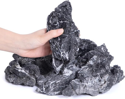 2-4 Inches Natural Seiryu Stone 10 PCS Aquarium Rocks for Aquascaping, Aquarium Landscaping, Terrariums, Fish Tank Decoration, Vivariums, Paludarium, Reptile and Amphibian Enclosures