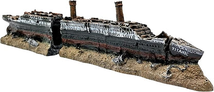 M2cbridge Antique Roman Column Ruins European Castle Aquarium Decorations Fish Tank Hideout Rocks(Titanic Shipwreck)