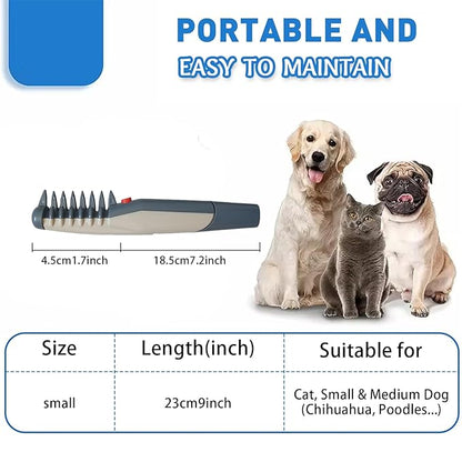 2-in-1 Electric Pet Grooming Comb with Razor, Electric Dog Grooming Comb, Pet Knot Remover for Detangling Long Hair and Fur on Cats and Dogs (1pcs)