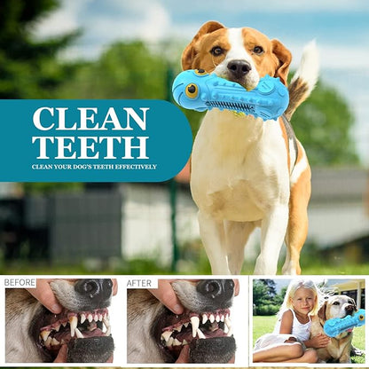 Dog Squeaky Toys for Aggressive Chewers, Durable Dog Chew Toys for Large Medium Breed Dog, Dog Toys, Tough Durable Dogs Toys with Natural Rubber (Bule Octopus, for Larege Dogs)