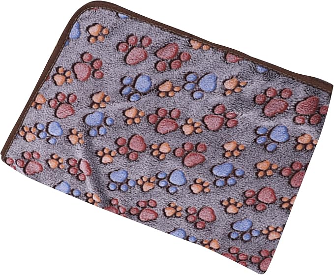 UTTPLL Blankets Super Soft & Warm Fleece Flannel Pet Blanket Cats Dogs Cute Paw Print Pet Throw Puppy Blankets Fleece Coffee Paw Small