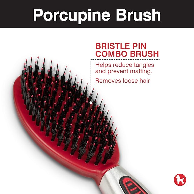 CHI Dog Brush for, Porcupine Brush for Dogs - Grooming Tools for Dogs & Puppies, Removes Mats and Tangles, Ionic Technology, Ergonomic Soft Grip Handle, Suitable for All Hair Types