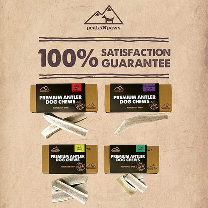 Premium Split Elk Antlers for Dogs, Dog Treats Large Breed, Made in USA, Natural Dog Chews for Aggressive Chewers, Long Lasting Pet Treat for Dogs Under 80 lbs, 2 Large/XL Antler Pack