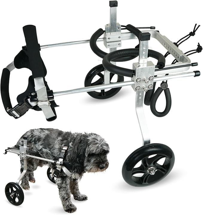Dog Wheelchair for Back Legs  Small, Medium & Large  Lightweight Aluminum Alloy - Adjustable Wheelchair for Dogs with Disabled Hind Legs  Cat Wheelchair - Dog Carts with Wheels