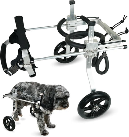 Dog Wheelchair for Back Legs  Small, Medium & Large  Lightweight Aluminum Alloy - Adjustable Wheelchair for Dogs with Disabled Hind Legs  Cat Wheelchair - Dog Carts with Wheels