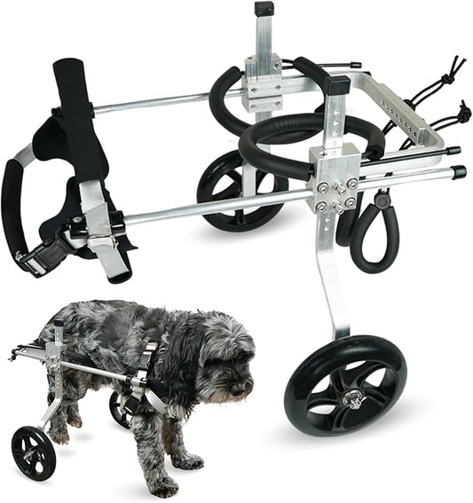 Dog Wheelchair for Back Legs  Small, Medium & Large  Lightweight Aluminum Alloy - Adjustable Wheelchair for Dogs with Disabled Hind Legs  Cat Wheelchair - Dog Carts with Wheels