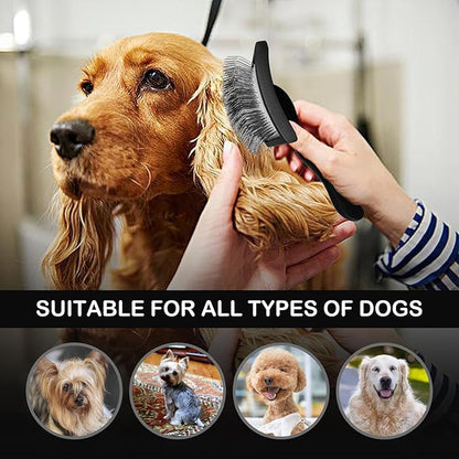 Dog Slicker Brush for Goldendoodles & Golden Doodle Brush for Grooming Kit - Dog Brush for Goldendoodle, Labradoodle, Poodles - Pet Hair Brush for Medium & Long Haired Dogs - Large (Black)