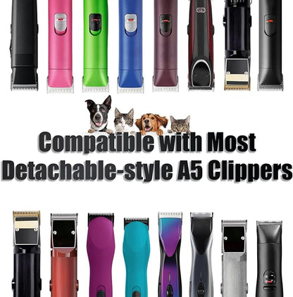 3 Pack 3-3/4FC Detachable Dog Grooming Steel Blades,Compatible with Andis,Oster A5,Wahl KM-10 Series,Cut Length 1/2" 13MM ï¼_lackï¼