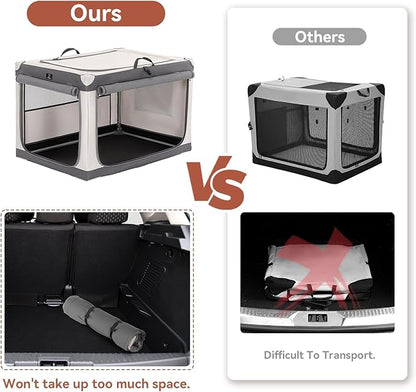 A4Pet Collapsible Dog Crate, Portable Dog Crate - 36 Inch Adjustable Stainless Steel Frame, Lightweight, Durable and Foldable Crate with 3-Door, Soft Sided Dog Kennel