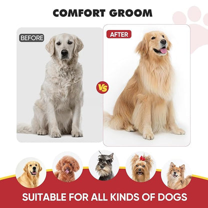 Dog Slicker Brush for Dogs - Doodle Brush for Poodles - Grooming & Slicker for Goldendoodles - Soft and Comfortable, Easy to Clean (Red)