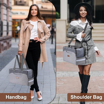 Cat Carrier Bag for Pets Up to 15 Lbs, Fully Open Mesh Roof, Side Vent & 3 Storage Pockets, Cat Dog Crate Travel Bag, Portable & Comfort Soft-Sided Dog Travel Bag, Grey