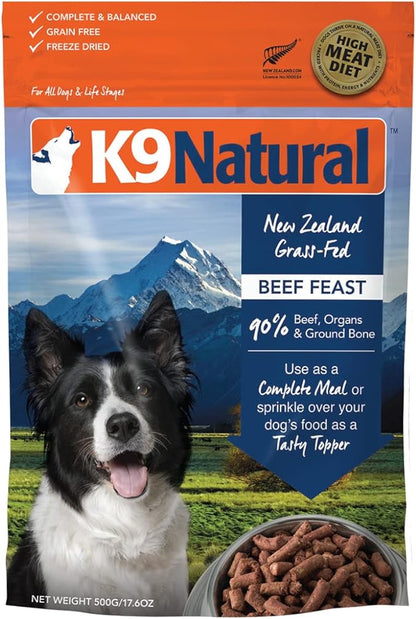 K9 Natural - Grain Free Freeze Dried Dog Food - Beef, 17.6 Ounce