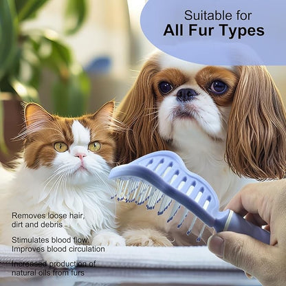 Dog Brush, Easy to Hold Ergonomic Handle Dog Brush Comb Instant Detangler Pin Brush, Wet or Dry Dog Hair, for Dogs and Cats Grooming Tool, Purple