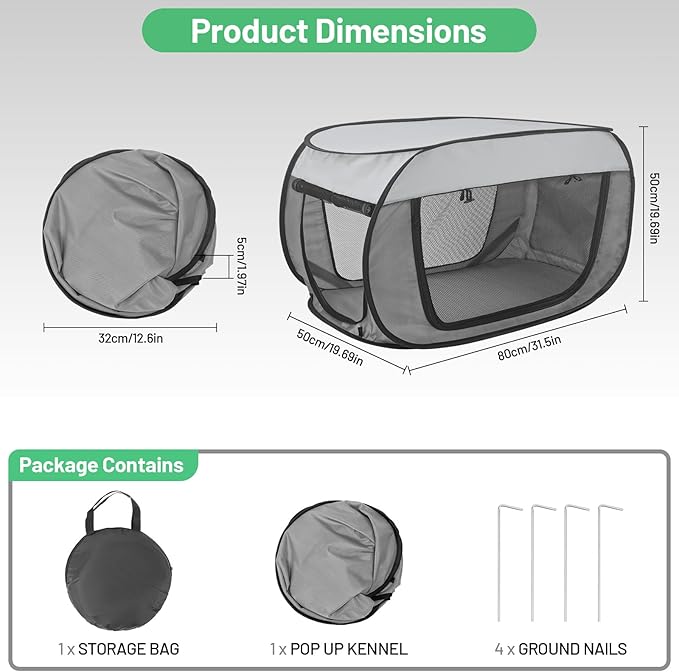 Portable Soft Dog Crate Pop Up Collapsible Dog Cat Kennel Travel Dog Enclosure Indoor Outdoor Large Dog Bed Foldable Crate for Pets（Little Gray and Dark Gray-Small）