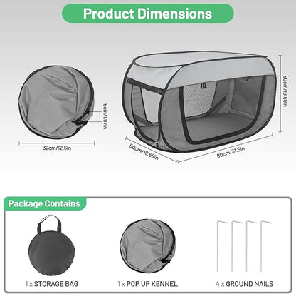 Portable Soft Dog Crate Pop Up Collapsible Dog Cat Kennel Travel Dog Enclosure Indoor Outdoor Large Dog Bed Foldable Crate for Pets（Little Gray and Dark Gray-Small）
