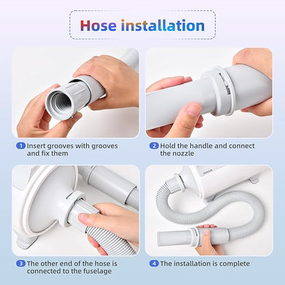 Entosun Dog Dryer, Pet Hair Dryer, 4.3hp/2800W Adjustable Speed and Temperature, High Velocity Dryer, Dog Blower Grooming Dryer with 4 Nozzles and Grooming Gloves (White)