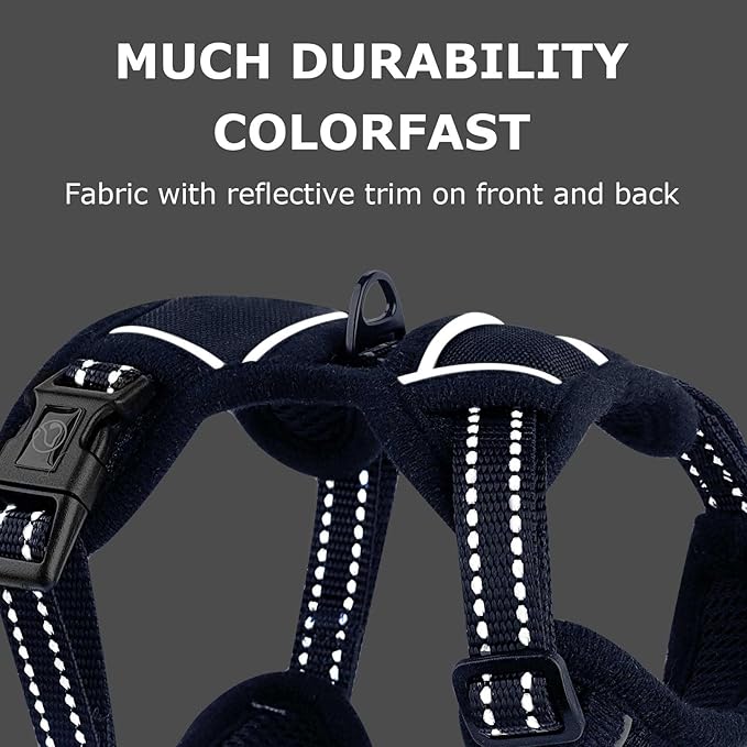 Dog Harness Small Sized Dog, No Pull Pet Harness with 2 Leash Clips, Adjustable Soft Padded Dog Vest Harnesses, Reflective No-Choke Pet Oxford Vest