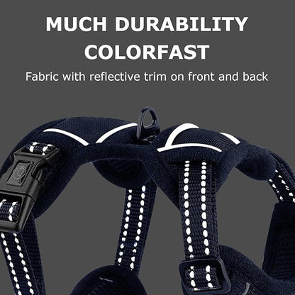 Dog Harness Small Sized Dog, No Pull Pet Harness with 2 Leash Clips, Adjustable Soft Padded Dog Vest Harnesses, Reflective No-Choke Pet Oxford Vest