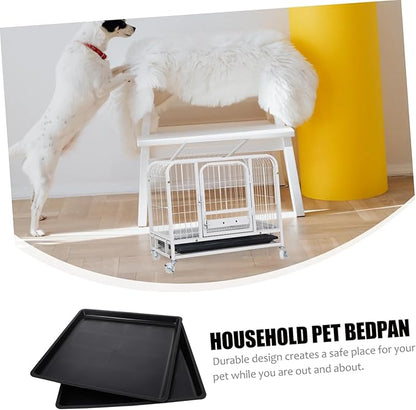 2pcs Tray Crates Kennel 36 Inch Dog Crate Hamster Cage Pan Crate Pans Suitcase Stand Cages for Dogs Indoor Black Shoes Dog Cage Rabbit Potty Pet Cage Stainless Steel Metal
