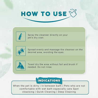 Natural Remedies Fresh Me Up Bloom Waterless Spray Cleanser for Dogs and Cats - Dry Shampoo- Grooming Bath Supplies- Pet Deodorizer, Lick Safe, Hypoallergenic & Sulphate Free, All Breeds, 5.41 fl. oz.