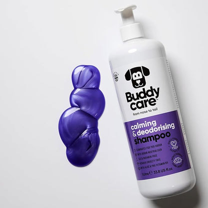 Calming & Deodorising Dog Shampoo by Buddycare | Lavender Scented | with Aloe Vera and Pro Vitamin B5 (33.8oz)