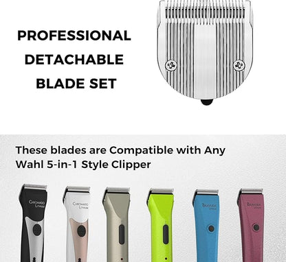 5 in 1 Replacement Blades Compatible with Bravura Clipper Chromado,Creativa, Figura Dog Clippers for Dogs Grooming (5 in 1/2Pack)
